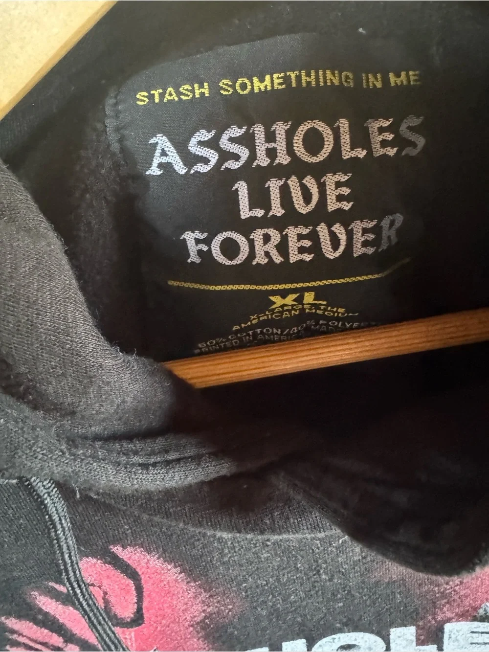 Live Forever Graphic Hoodie - Black with Red Accent